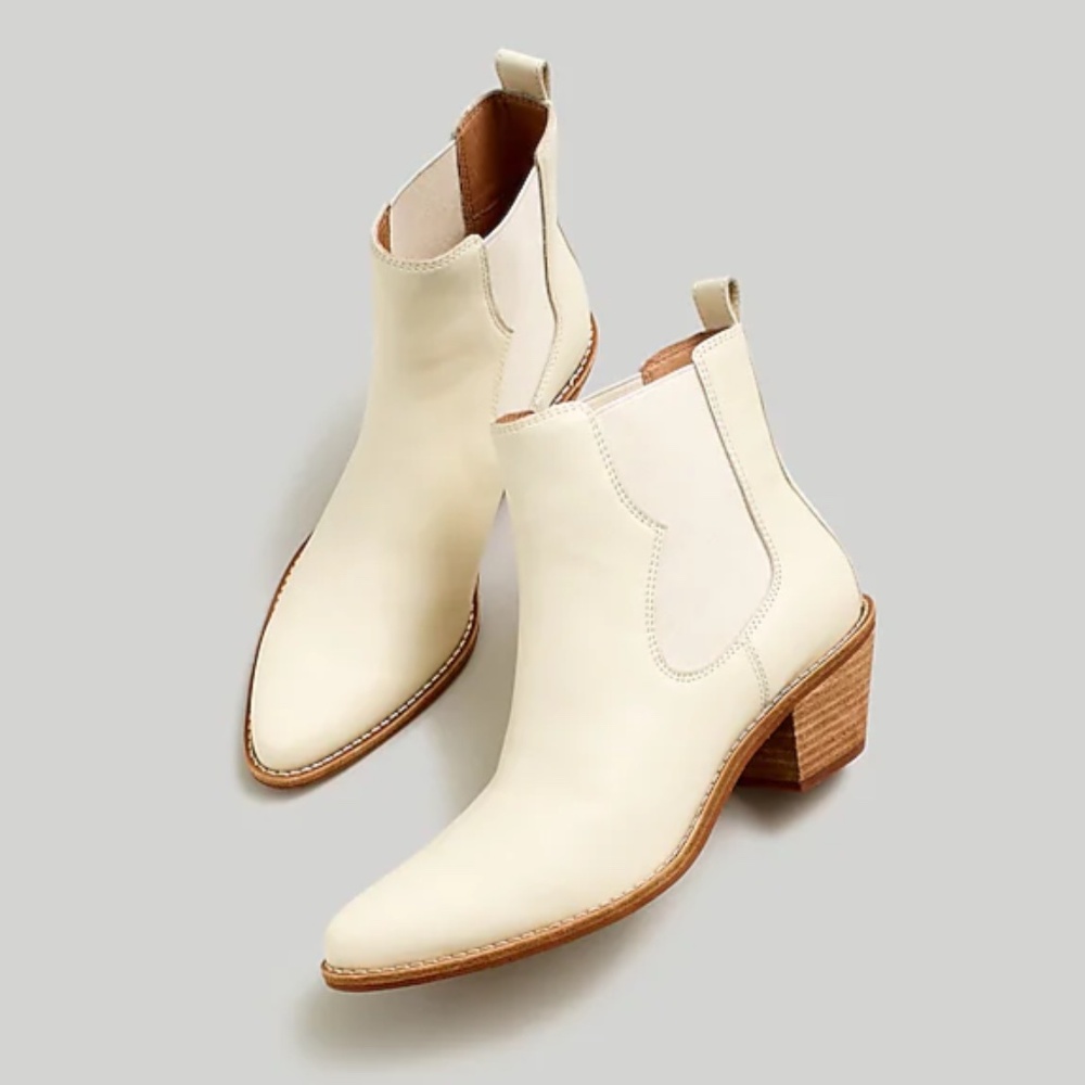 MADEWELL Size 7 The Watkin Ankle Boot in Pale Parchment $188 NN022